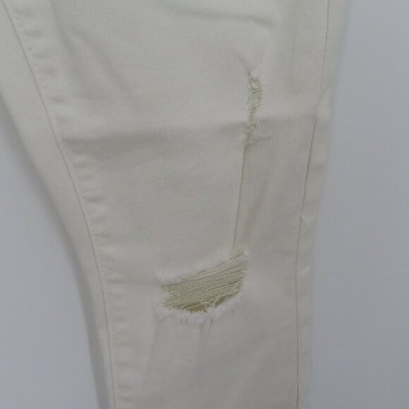 GUESS Womens 26 Pima Bling Pocket Distressed Solid White Denim Skinny Jeans NEW - Picture 6 of 16